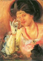 Dame avec un verre de vin